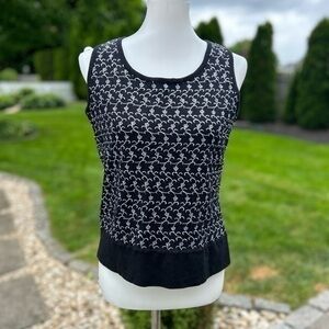 David Brooks sleeveless floral embroidered top